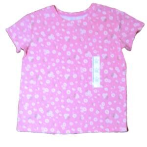 Cat & Jack Girl's Graphic T-Shirt Pink with White Daisies Size Large 10/12